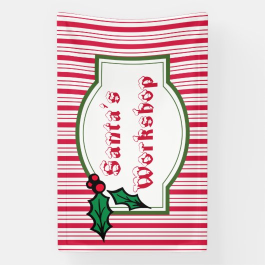 Teken van de banner van Santa's Workshop (Verticaal)