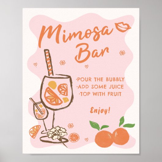 Teken van de bar van Spritz Mimosa Poster (Voorkant)