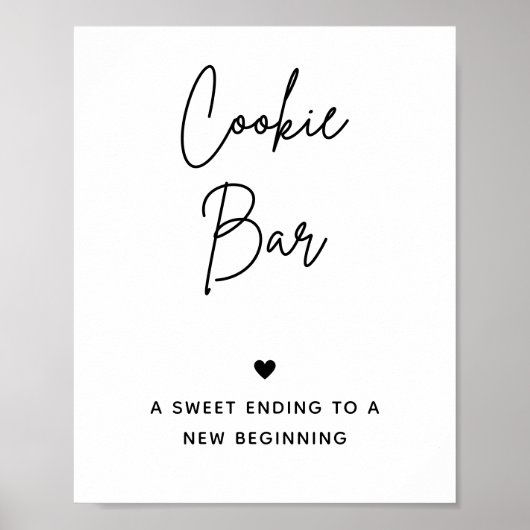 Teken van de cookiebalk | Huwelijkscookie Tafeltek Poster (Voorkant)