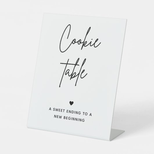 Teken van de cookiebalk | Huwelijkscookie Tafeltek Reclamebord Met Voetstuk (Voorkant)