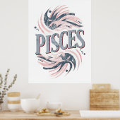  teken van de dierenriem van Vissen Poster (Keuken)