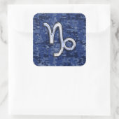 Teken van de dierentuin van Capricorn op de naveld Vierkante Sticker (Tas)