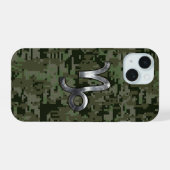 Teken van de dierentuin van Capricorn op olijfgroe iPhone 15 Case (Achterkant horizontaal)