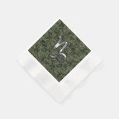 Teken van de dierentuin van Capricorn op olijfgroe Servetten (Hoek)