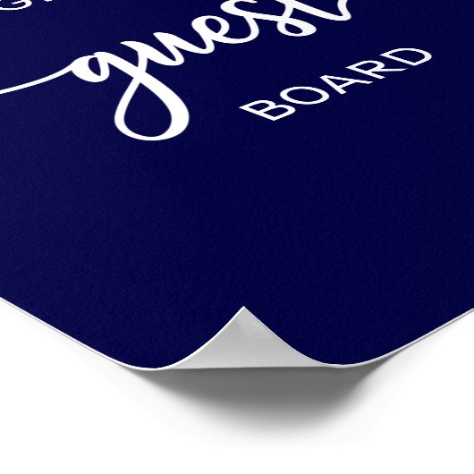 Teken van de Elegant Navy Blue Wedding Guest Board Poster (Hoek)