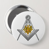 Teken van de Franse vrijmetselarij Ronde Button 4,0 Cm (Voorkant /achterkant)