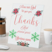 Teken van de gebedstafel van het kerstdiner reclamebord met voetstuk (Insitu)