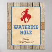 Teken van de Hole Cowboy Westerne Drink Poster (Voorkant)