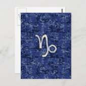 Teken van de jachthaven op de blauwe digitale jach briefkaart (Voorkant / Achterkant)