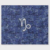 Teken van de jachthaven op de blauwe digitale jach cadeaupapier (Vlak)