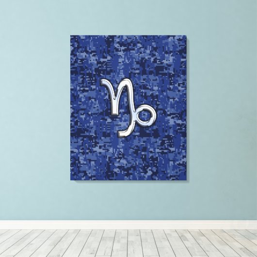 Teken van de jachthaven op de blauwe digitale jach canvas afdruk (Insitu (Houten vloer))