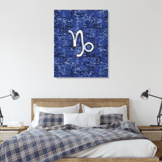 Teken van de jachthaven op de blauwe digitale jach canvas afdruk (Insitu (Slaapkamer))