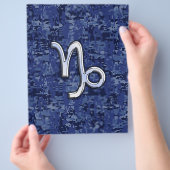 Teken van de jachthaven op de blauwe digitale jach flyer (Hand)