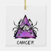 Teken van de kankerster krab keramisch ornament (Achterkant)