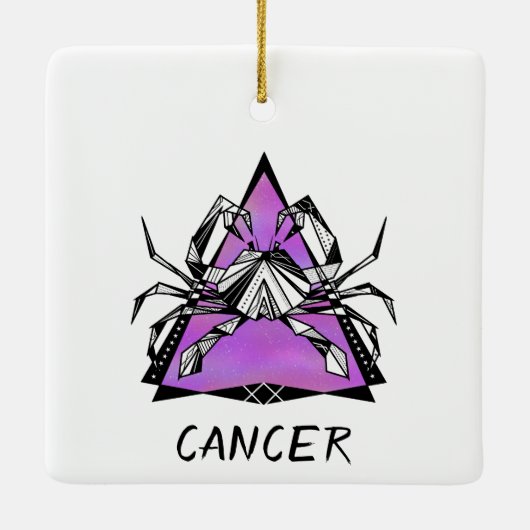 Teken van de kankerster krab keramisch ornament (Achterkant)