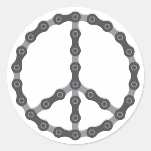 Teken van de kettingvrede ronde sticker (Voorkant)