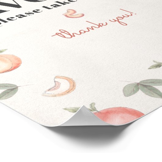 teken van de lievelingsperzik poster (Hoek)