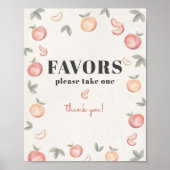 teken van de lievelingsperzik poster (Voorkant)