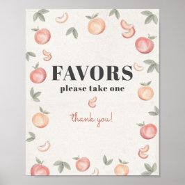 teken van de lievelingsperzik poster