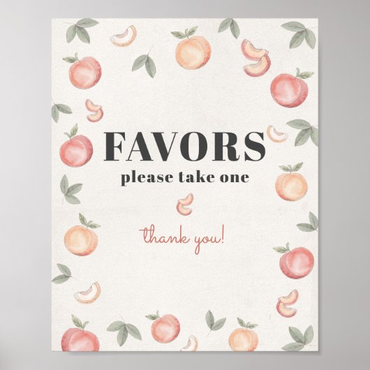 teken van de lievelingsperzik poster (Voorkant)