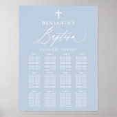 Teken van de mosterd Blue Cross Boy Baptism Seatin Poster (Voorkant)