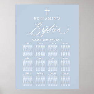 Teken van de mosterd Blue Cross Boy Baptism Seatin Poster