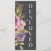 Teken van de mosterdroze Paars Floral Weddenschap Menu (Voorkant)