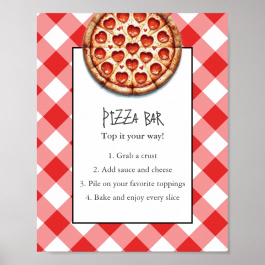 Teken van de pizzabar poster (Voorkant)