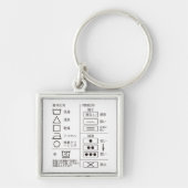 Teken van de sleutelhanger voor de wasindicatie (Voorkant)