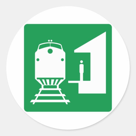 Teken van de snelweg van het station ronde sticker (Voorkant)