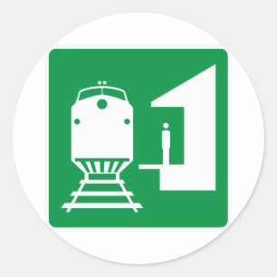 Teken van de snelweg van het station ronde sticker