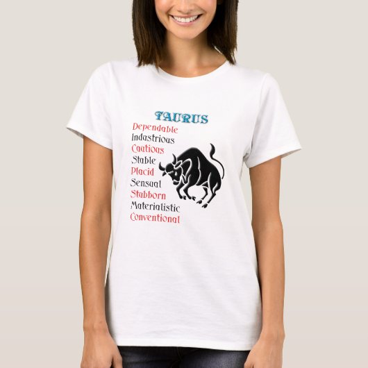Teken van de Stier-horoscoop T-shirt (Voorkant)