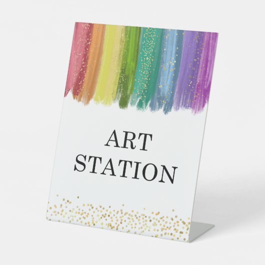 Teken van de tabel van het Art Station Reclamebord Met Voetstuk (Voorkant)