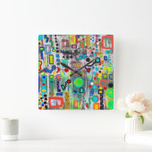 Teken van de Times Wall Clock Vierkante Klok (Huis)