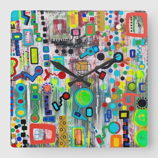Teken van de Times Wall Clock Vierkante Klok (Voorkant)