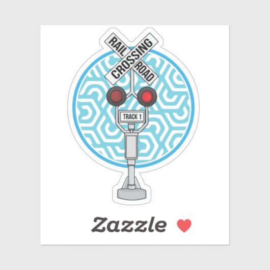 Teken van de treinkruising per spoor sticker (Vel)