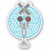Teken van de treinkruising per spoor sticker (Voorkant)