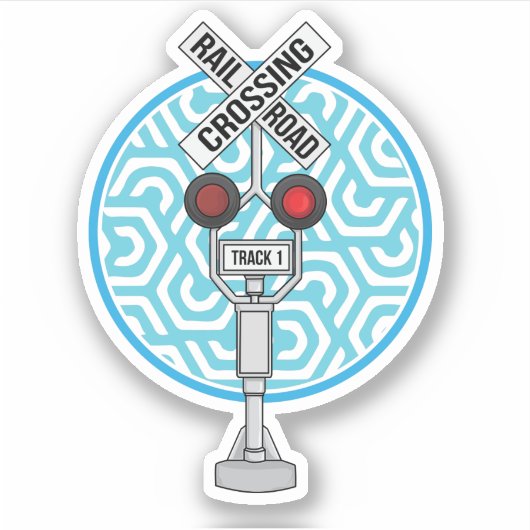 Teken van de treinkruising per spoor sticker (Voorkant)