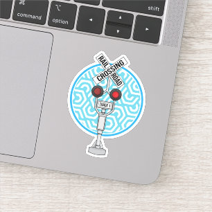 Teken van de treinkruising per spoor sticker