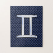 Teken van de Tweeling in sterrenbeeld - marineblau Legpuzzel (Verticaal)