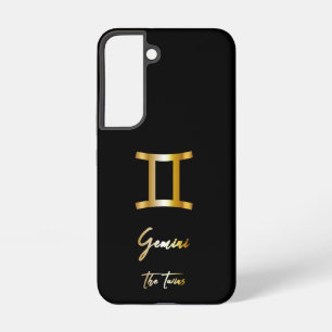 Teken van de Tweelingen, Zwart & Goud  Samsung Galaxy Hoesje