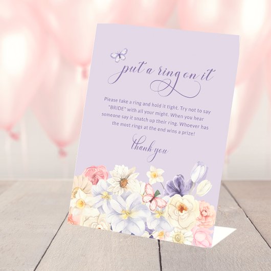 Teken van de vlinderring reclamebord met voetstuk