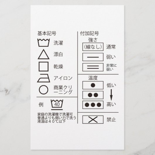 Teken van de wasmachine briefpapier (Voorkant)