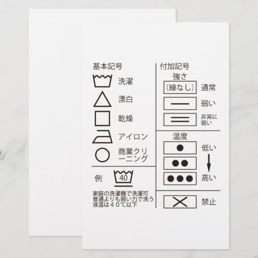 Teken van de wasmachine briefpapier (Voorkant / Achterkant)