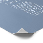 Teken van de weddenschapenkaart Elegant Dusty Blue Poster (Hoek)