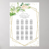 Teken van de weddenschapenkaart Elegant Greenery G Poster (Voorkant)