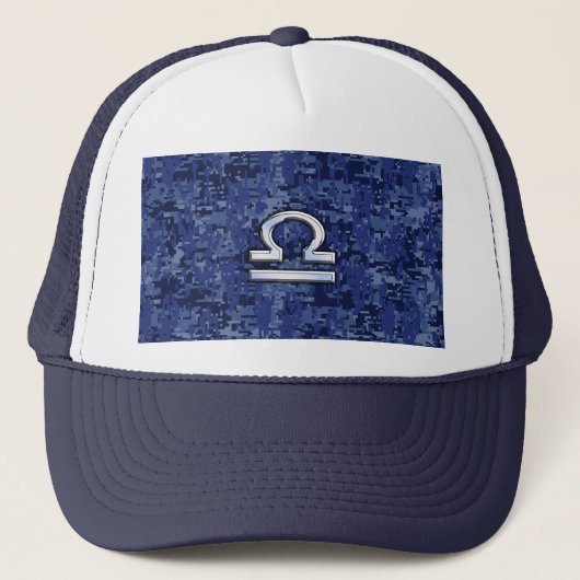 Teken van de Weegdierentuin op Blue Digital Camouf Trucker Pet (Voorkant)