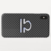 Teken van de Weegdierentuin op zwarte koolstofveze Case-Mate iPhone Case (Achterkant (horizontaal))