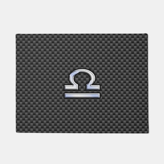 Teken van de Weegdierentuin op zwarte koolstofveze Deurmat (Voorkant)