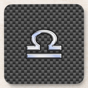 Teken van de Weegdierentuin op zwarte koolstofveze Drankjes Onderzetter